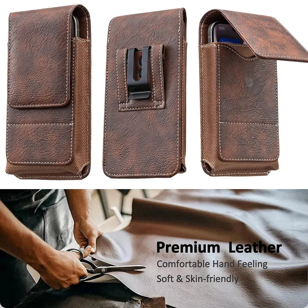 🔥 HOT SALE 🔥⚡Big Discount | Waist Belt Cell Phone Pouch 📱 Multi-Pocket Leather  Card Holder