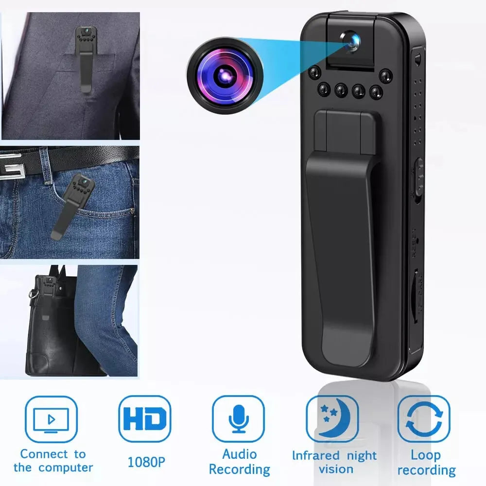 HD 1080P Rechargeable Mini Body Camera(Night Vison+Rotating Lens)