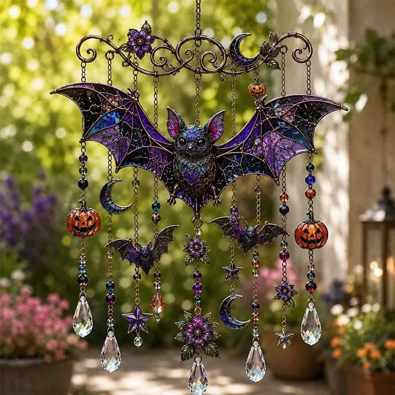 🔥HOT SALE🔥Halloween Glass Suncatcher Wind Chime
