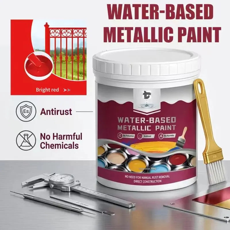 🔥HOT SALE🔥⏳Time-Limited Special⏰Rust Converter Metallic Paint – One coat stops rust, no sanding, no fumes. Dries to a sleek metal finish. Perfect for garden tools & gates. 🔨🛡️