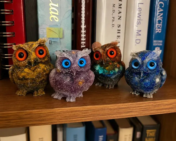 🦉Handmade Natural Crystal Gemstone Owl🎁💎