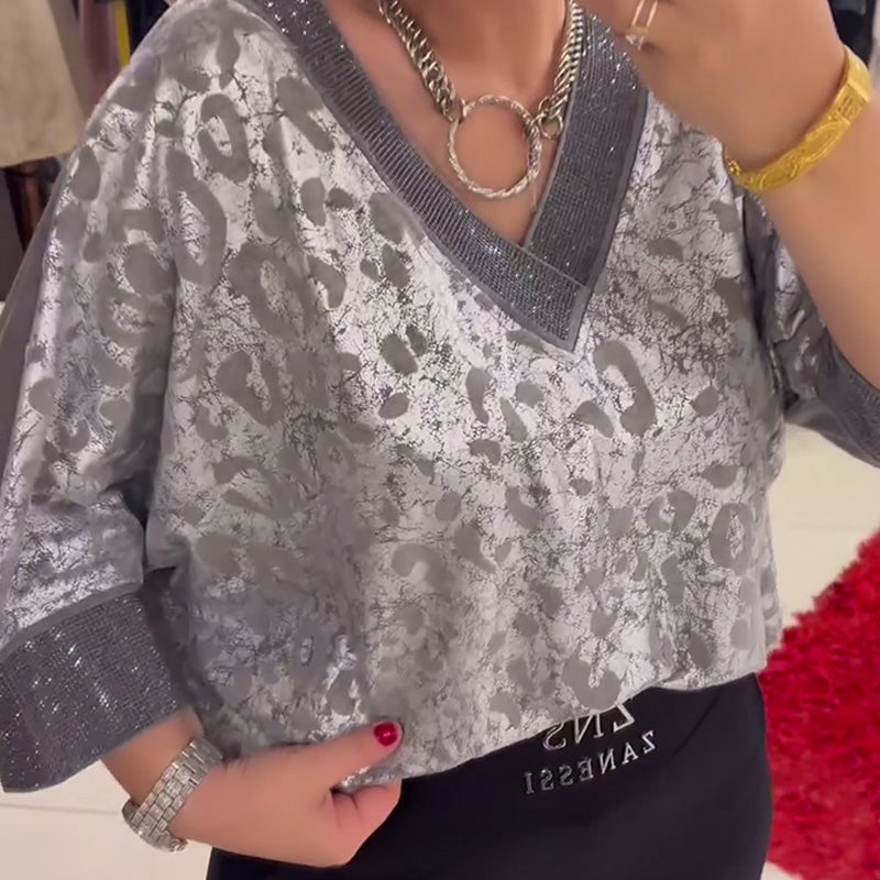 Women's Stylish V-neck Blouse