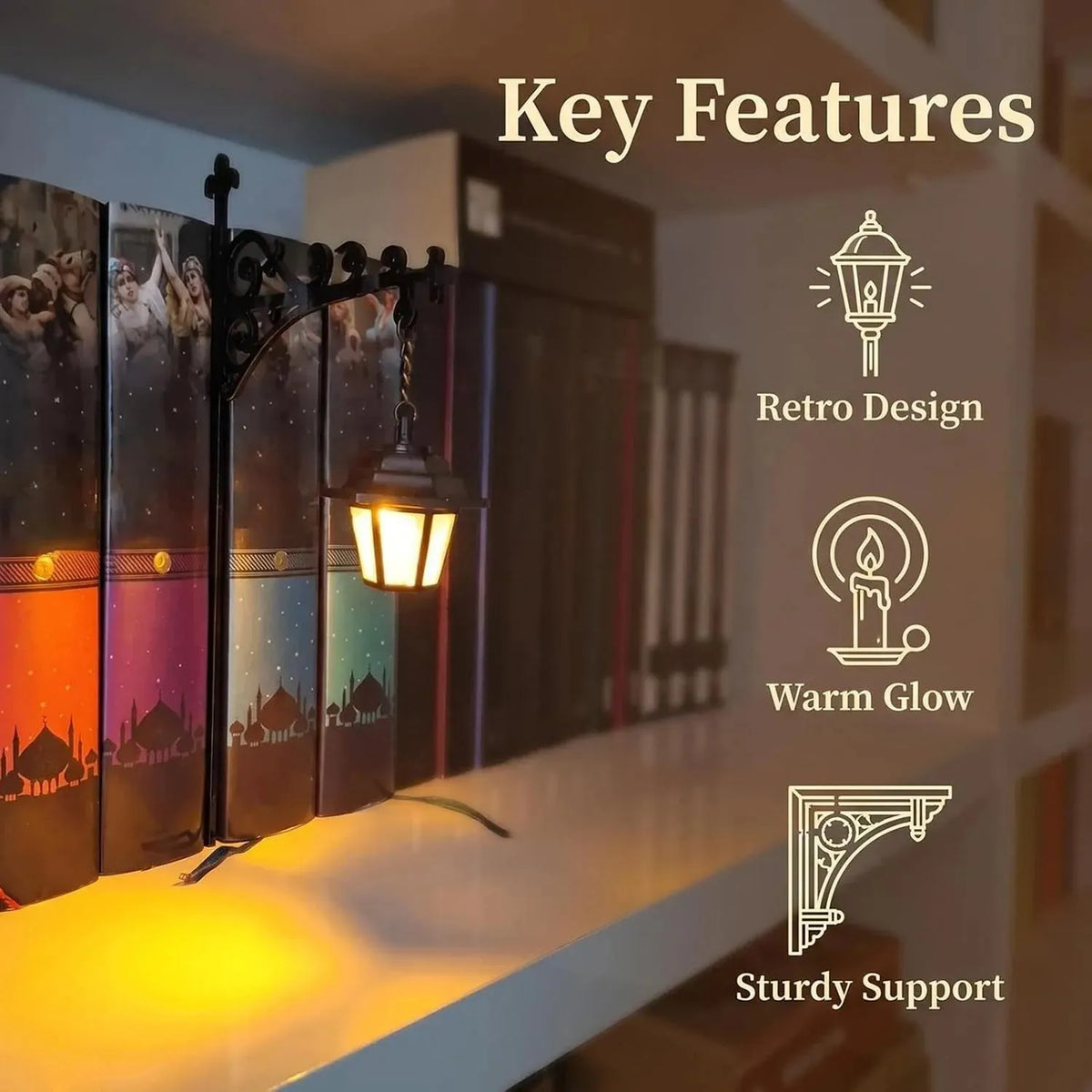 🔥HOT SALE🔥49% OFF📚Library Mini Bookshelf Lantern Lamp | Vintage Hanging LED Light・Book Nook Decor・Clip-On Design