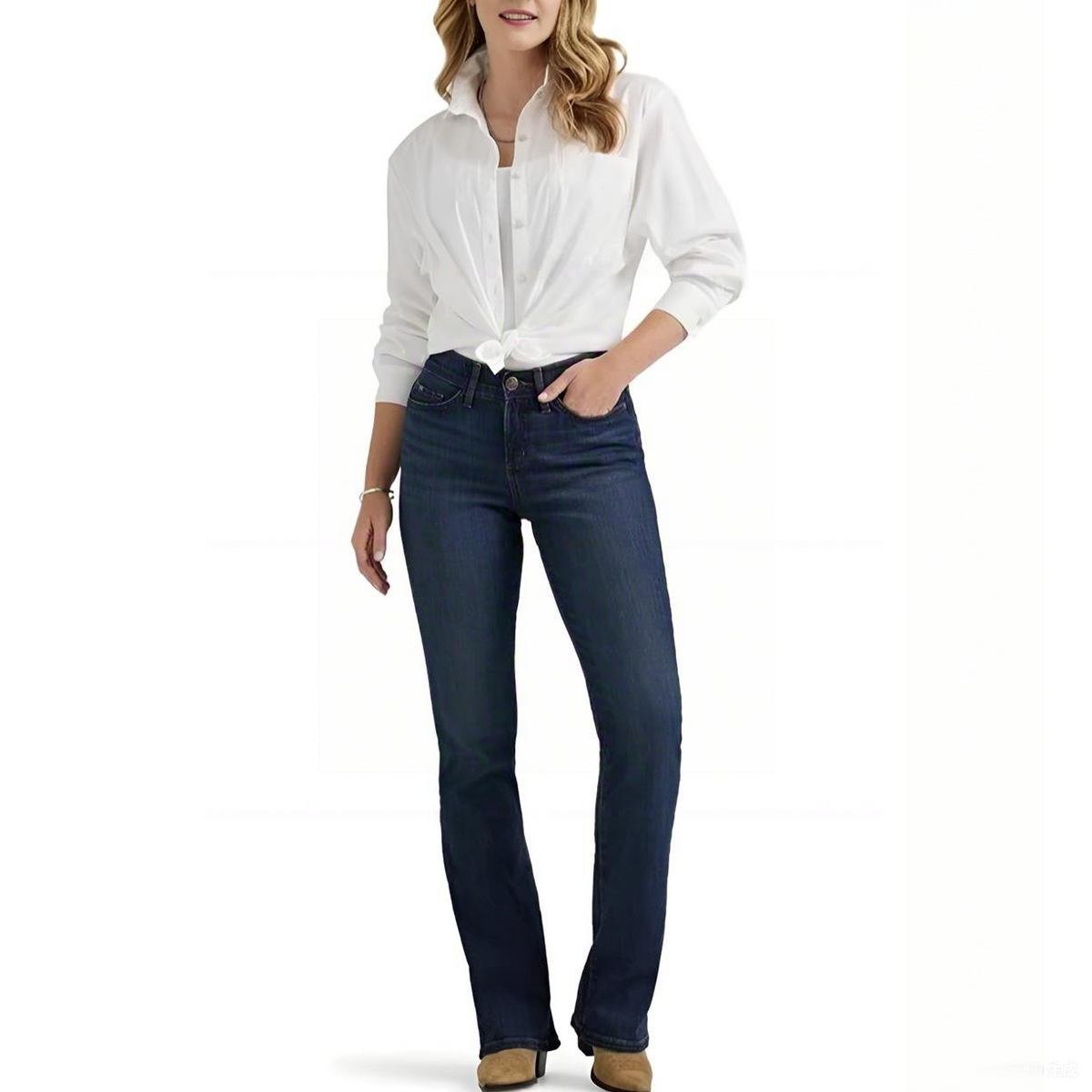High Waist Straight Leg Soft Denim Jeans
