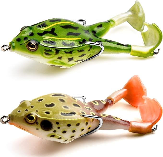 🎉🔥HOT SALE🔥🐸Frog Lure Bass Trout Realistic Prop with Weedless Hooks for Freshwater Saltwater