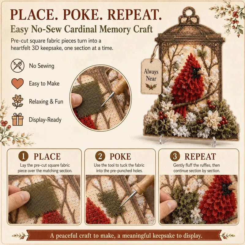🔥HOT SALE🔥💥🏆49% OFF - 🕊️ Always Near 3D Fabric Poke Art Memory Lantern Kit