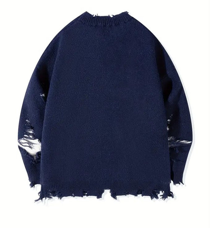 Unisex Skull Print Hip-Hop Distressed Sweater (Buy 2 Free Shipping)