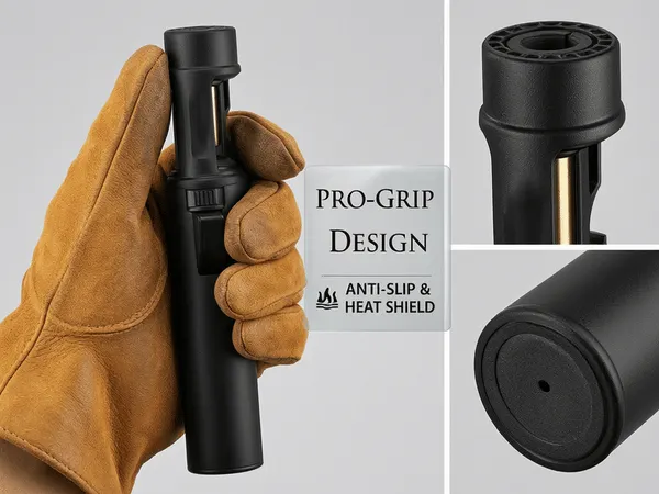 🎉Portable Torch Lighter-🔥 1300°C of Pure Power – Windproof, Refillable & Ready for Anything! 💨🍳🏕️