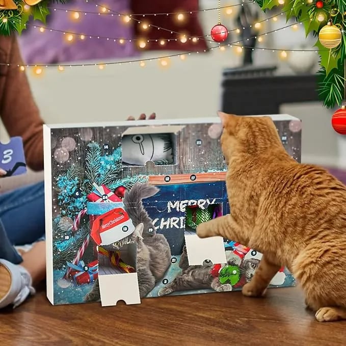 🔥Last 48 hours 57% OFF - 🐱Christmas Countdown Cat Toys Advent Calendar