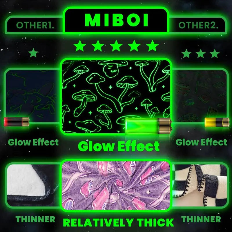 🔥Last Day 49% OFF - 🍄Glow in the Dark Cute Mushroom Blanket
