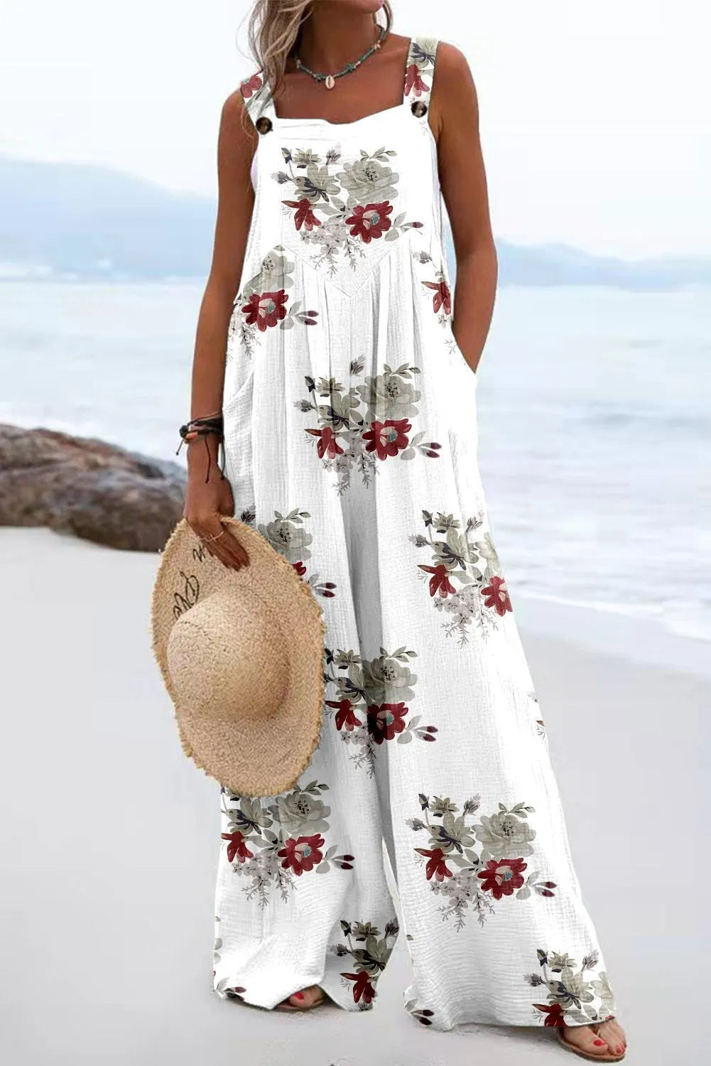 Women’s Boho Floral Print Jumpsuit