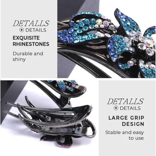 BUY 2 GET 1 FREE🎁Rhinestone Double Flower Hair Clip