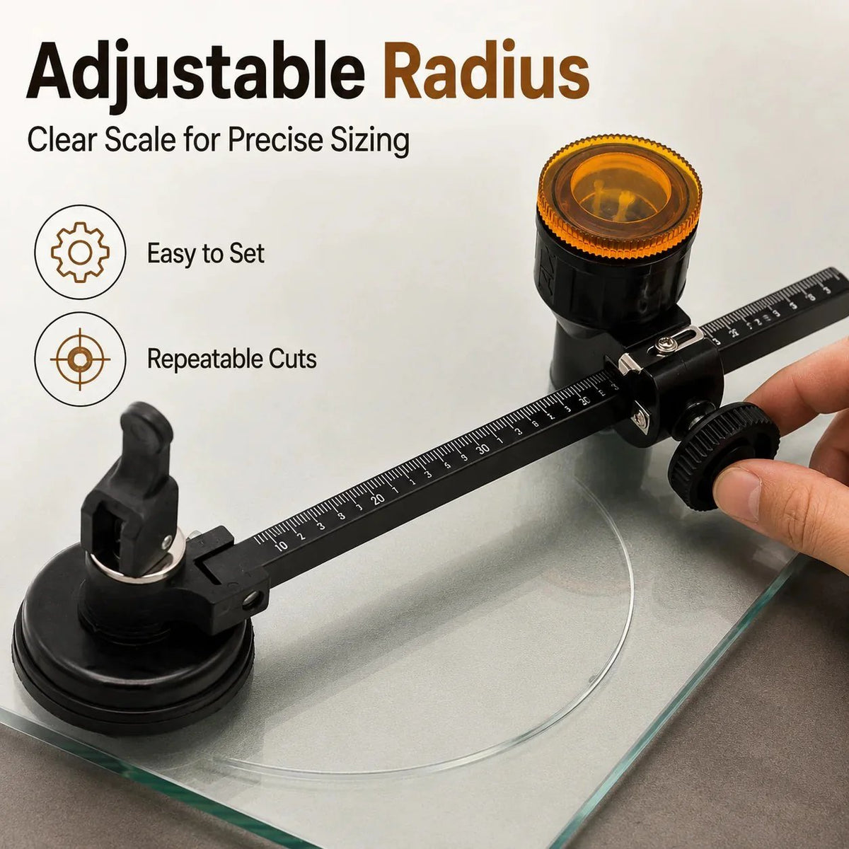 🎉 🔥Glass Circle Cutter Tool for Tiles and Ceramics with Adjustable Features, Cutting 300MM