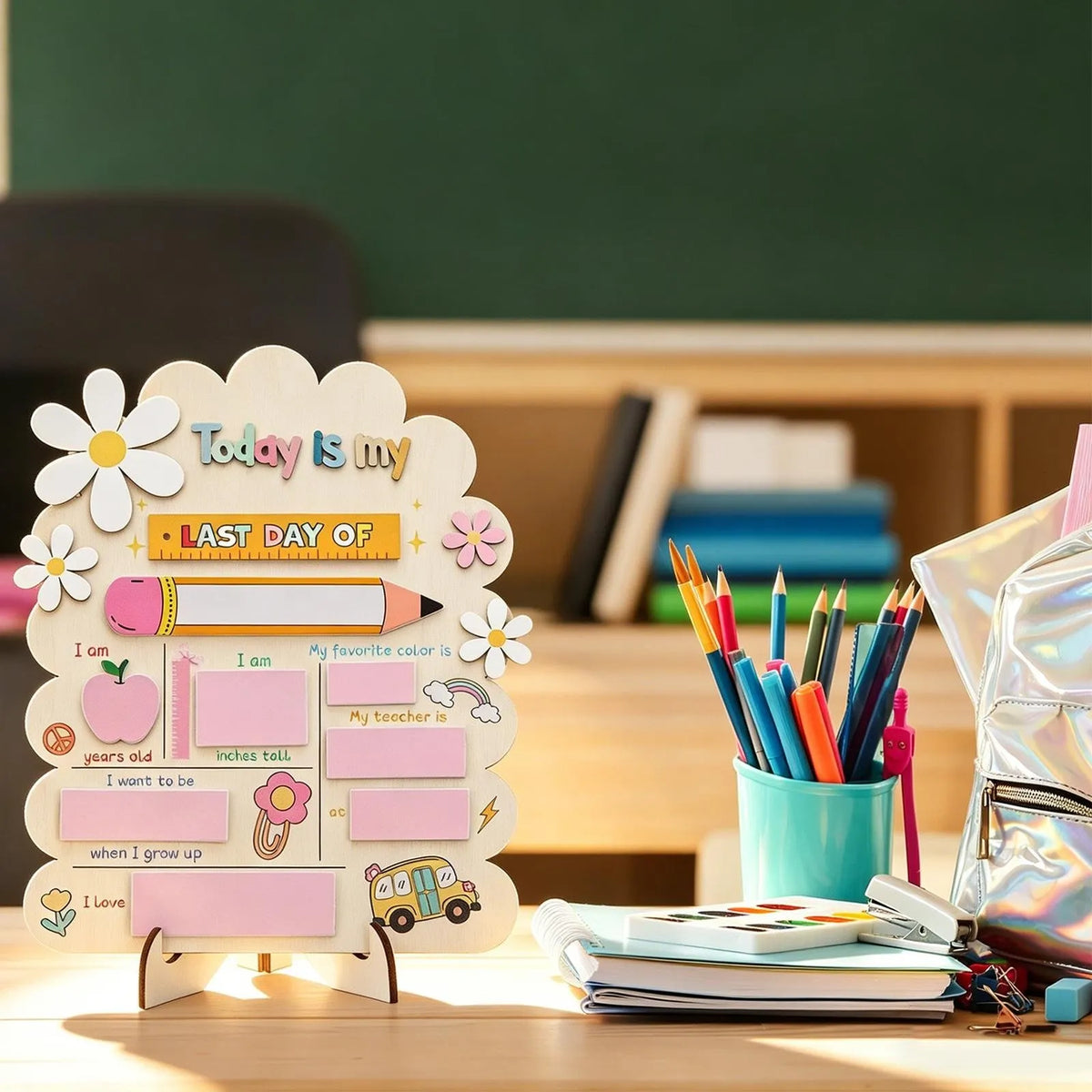 🔥Last Day 49% OFF - 🧑‍🏫✨Reusable First & Last Day of School Chalkboard Sign – Capture Every Milestone Memory