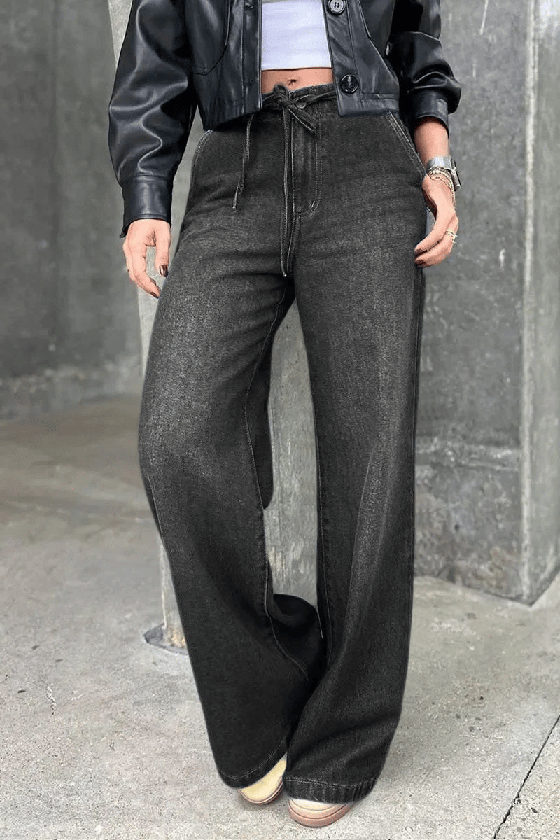 Women's Casual Tie-Front Wide-leg Jeans (BUY 2 FREE SHIPPING)