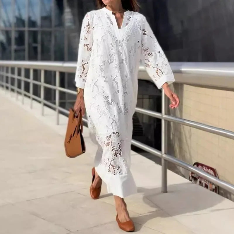 Women's Elegant Lace V Neck Dress