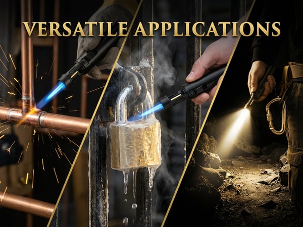 🎉Portable Torch Lighter-🔥 1300°C of Pure Power – Windproof, Refillable & Ready for Anything! 💨🍳🏕️