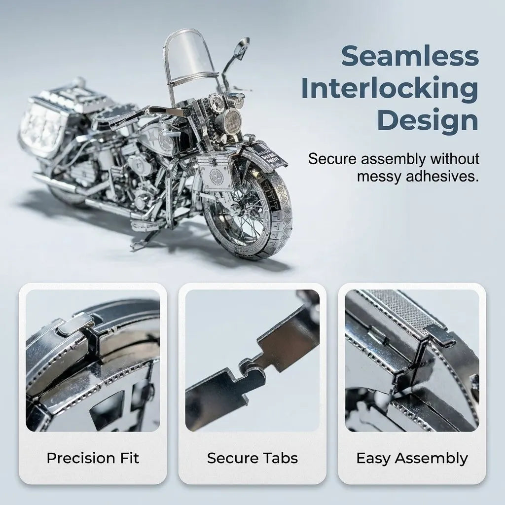 🔥HOT SALE🔥Silver Motorcycle 3D Metal Assembly Puzzle