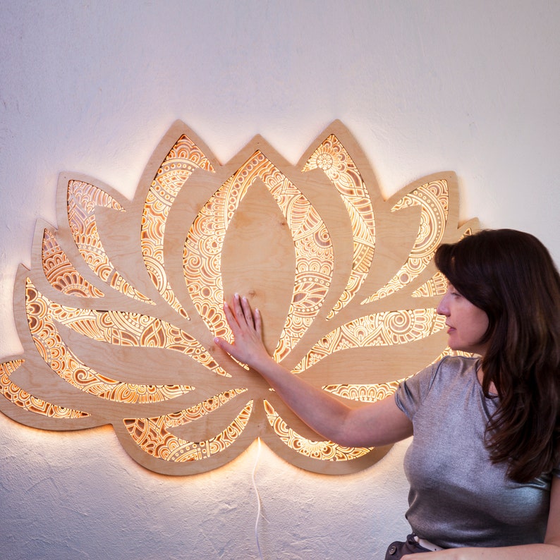Lotus flower Mandala Yoga Room Art-RainbowArt