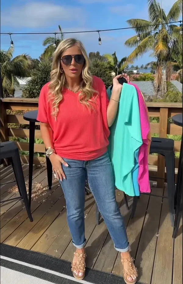 💥SUMMER SALE 49% OFF💥-Take A Chance Top🌟 Ultimate Comfort Style: Women's V-Neck Summer T-Shirt 🌟