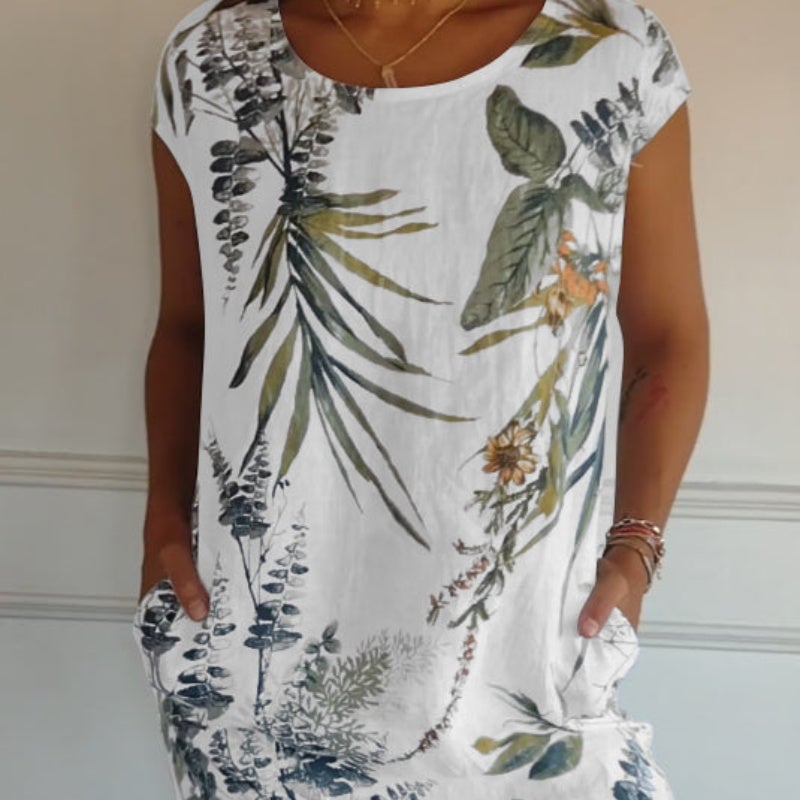 🌸🌸 Casual Printed Dress with Pockets