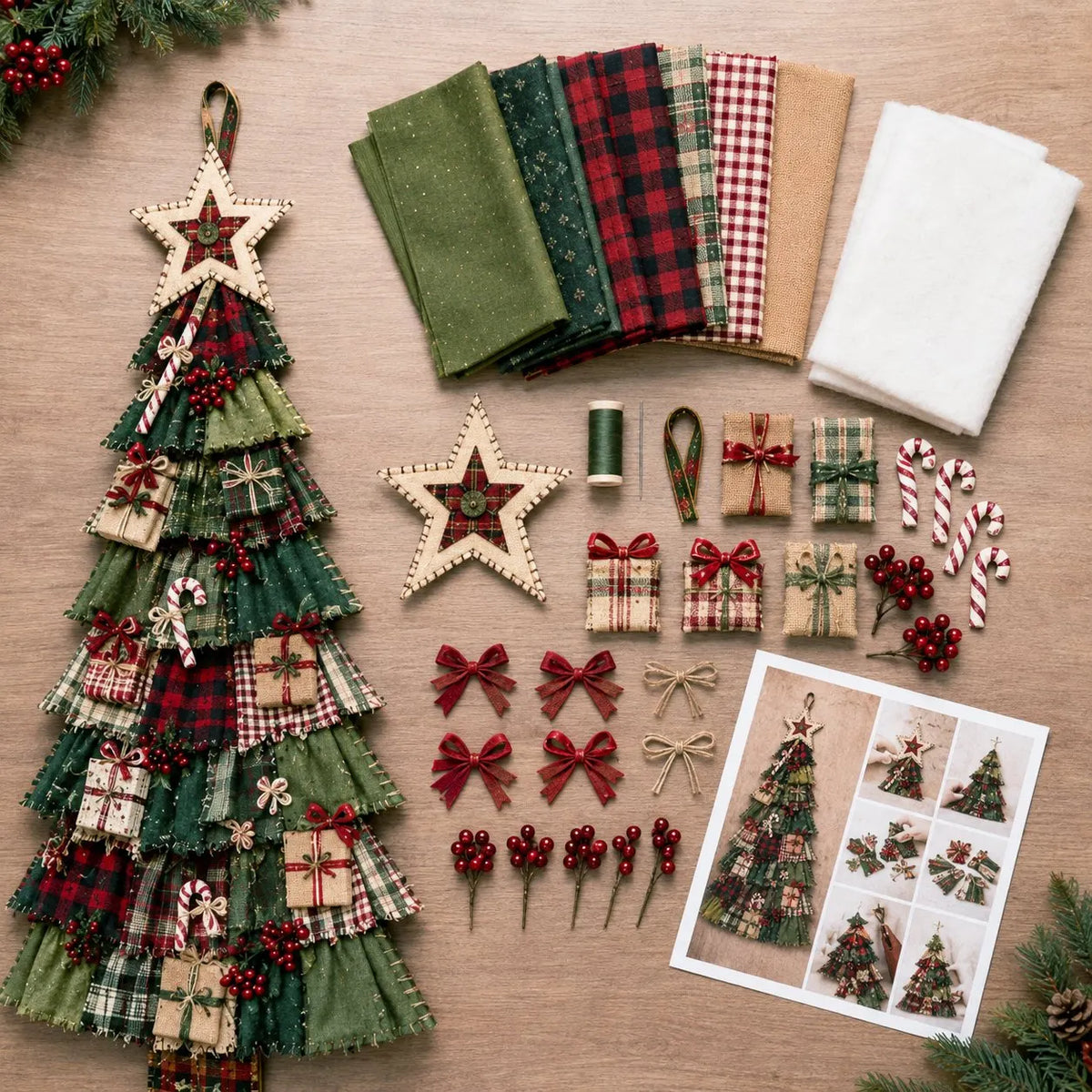 🔥 HOT SALE 🔥🎄Beginner-Friendly DIY Oversized Patchwork Christmas Tree Door Hanging Kit | Complete Kit with All Tools & Step-by-Step Guide Included 💕