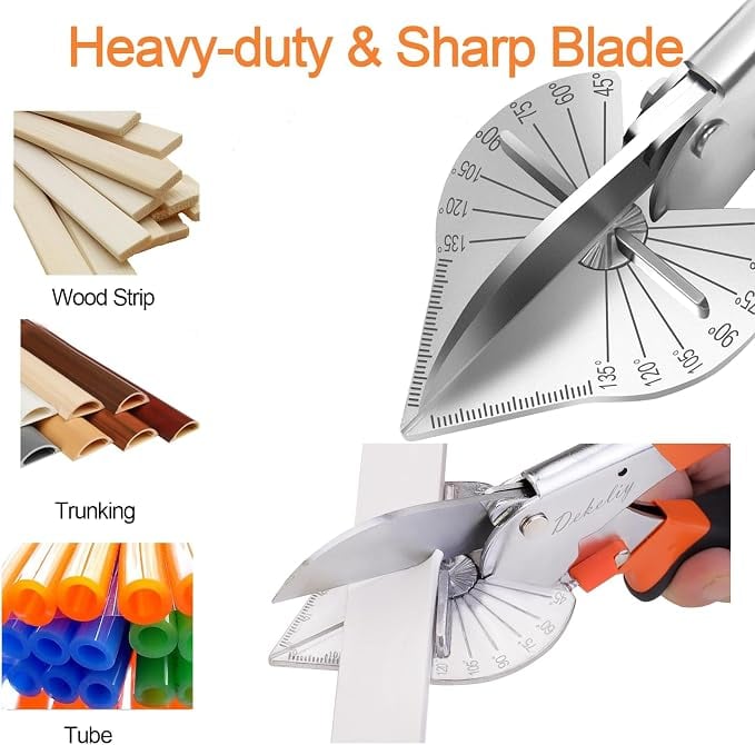 🎉 ⛏️Multi Angle Miter Shear Cutter, Stainless steel material, 45°-135° Adjustable Angle Trim Scissors Hand Tool