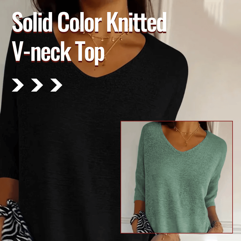 🔥Spring Sale 49% OFF - Solid V-neck knitted top