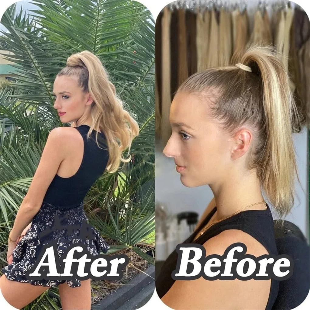 32 Inch Wavy Stick Hair With A Long Ponytail