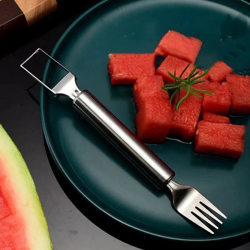 🎉2 in 1 Stainless Steel Fruit Cutter Fork Slicer