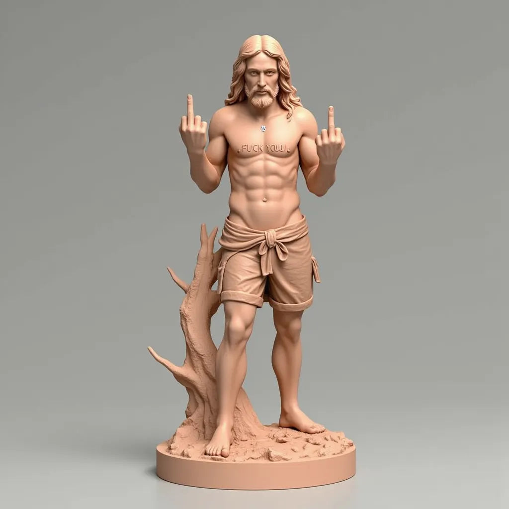 Jesus Statue with Attitude – Flipping the Bird!
