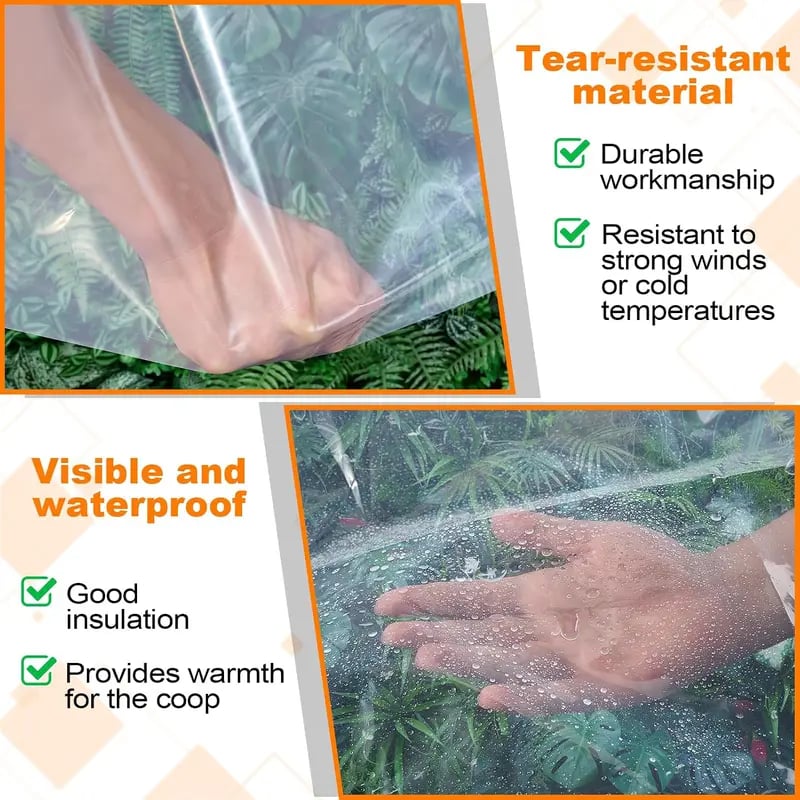 🔥HOT SALE🔥💥🏆Clear Waterproof PE Tarp, Transparent Outdoor Cover with Metal Grommets🌂