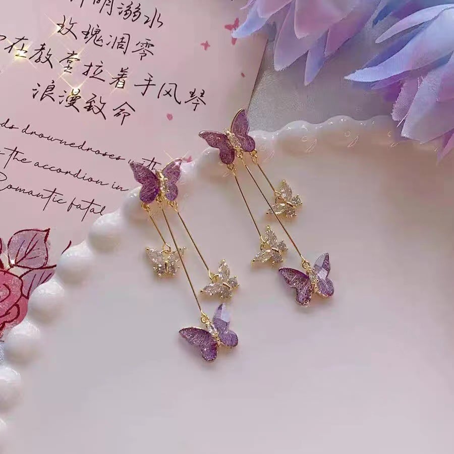 Elevate Elegance: Embrace the Butterfly Cascade Sterling Silver Earrings