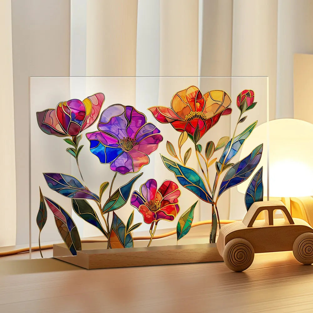 🌷🌼NEW - 🌻🌺Painted Colorful Flower Pattern Decor