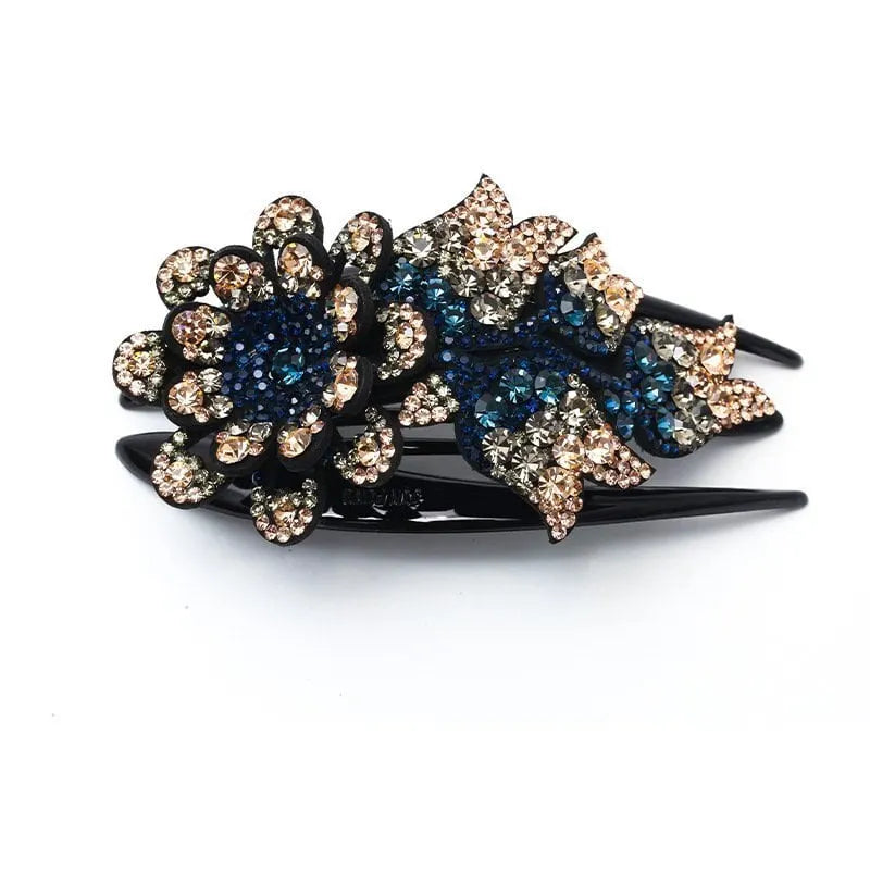 BUY 2 GET 1 FREE🎁Rhinestone Double Flower Hair Clip