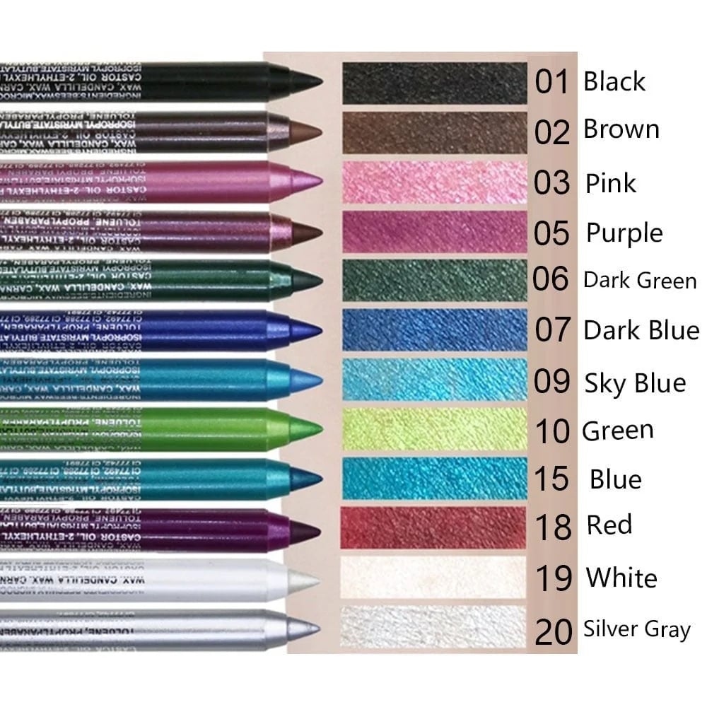 🔥HOT SALE🔥14-Pack Eyeliner Pencil Waterproof Colored Paste Liners with Metallic & Shimmer Finishes Smudge-Proof