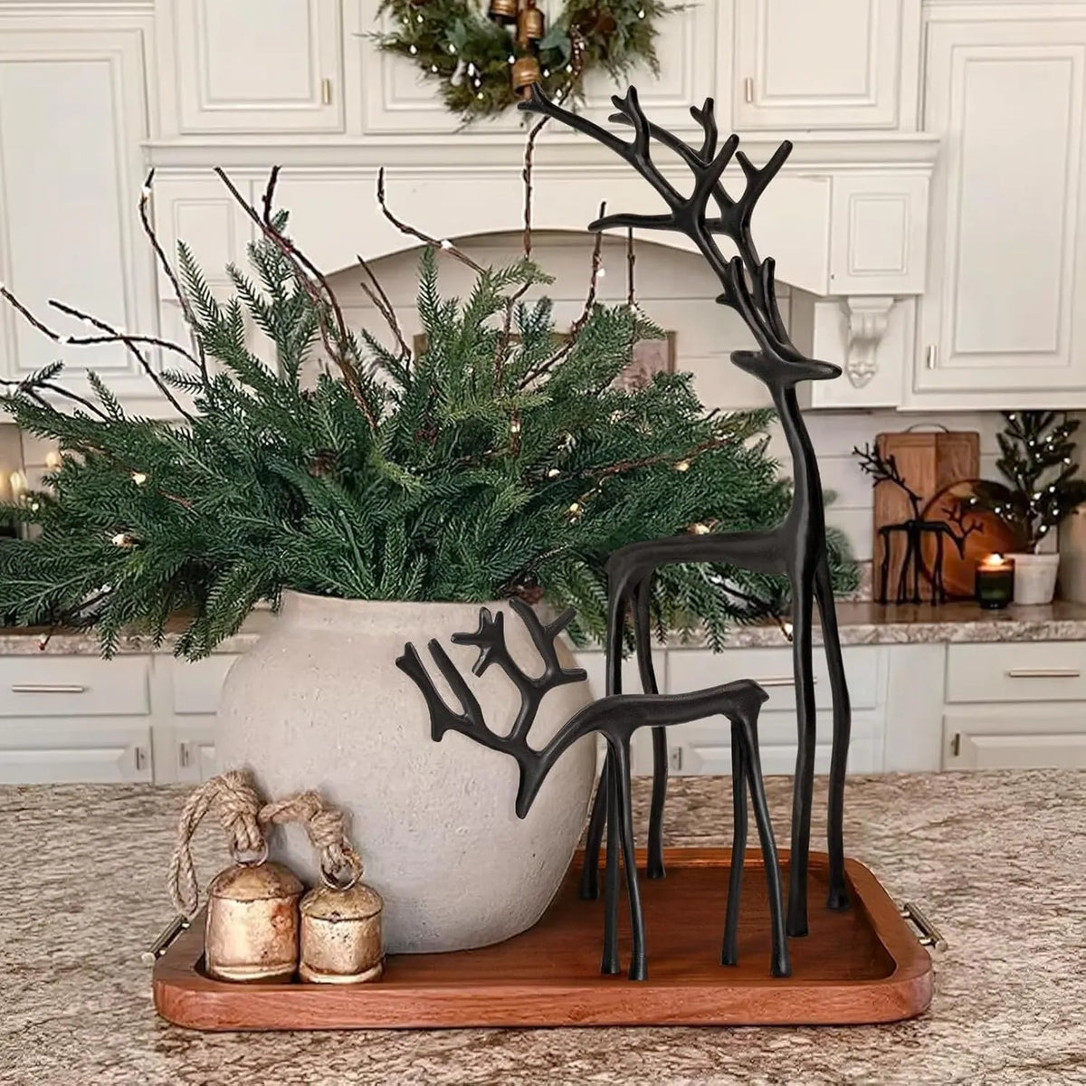 Black Reindeer Statues-Christmas Decorations