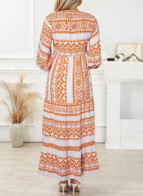 💥Special sale - Women's Puff Sleeve Floral Boho Maxi Dress