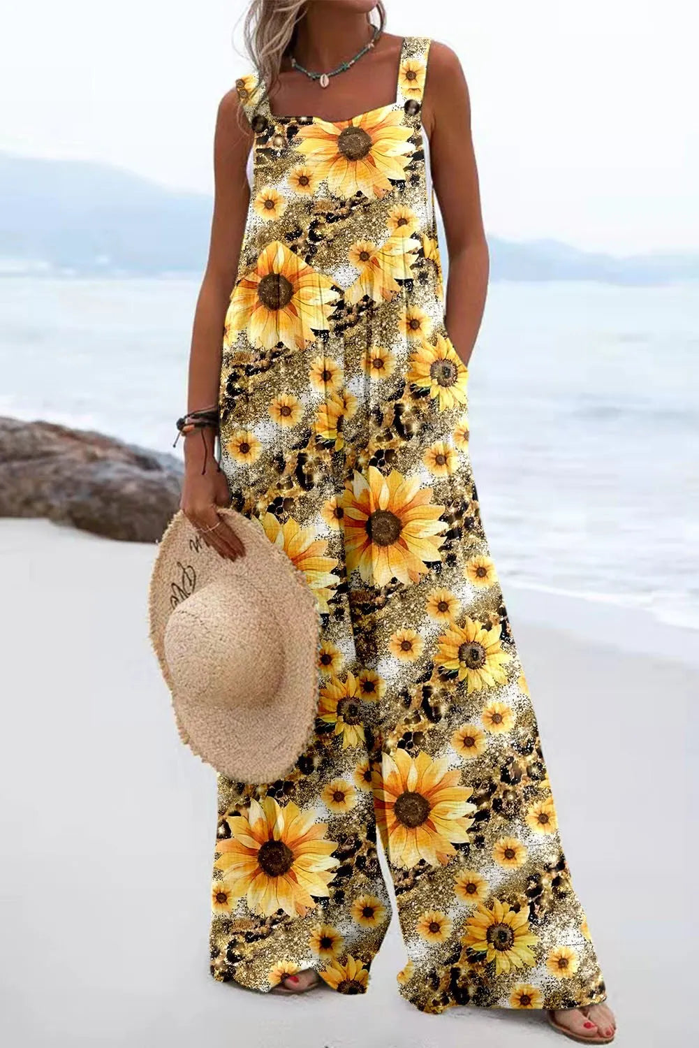 Women’s Boho Floral Print Jumpsuit