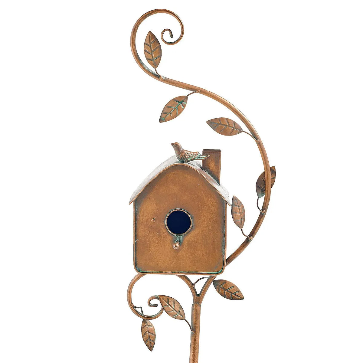 Handmade Metal Birdhouse Garden Stakes