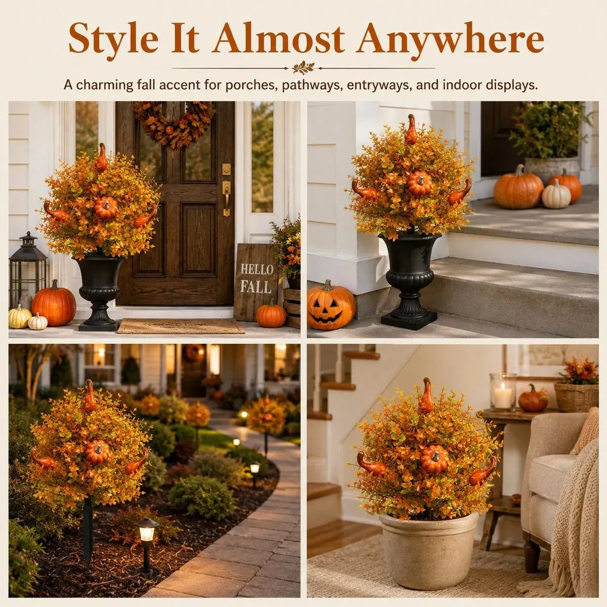 🔥HOT SALE🔥  Artificial Fall Pumpkin Tree Stakes