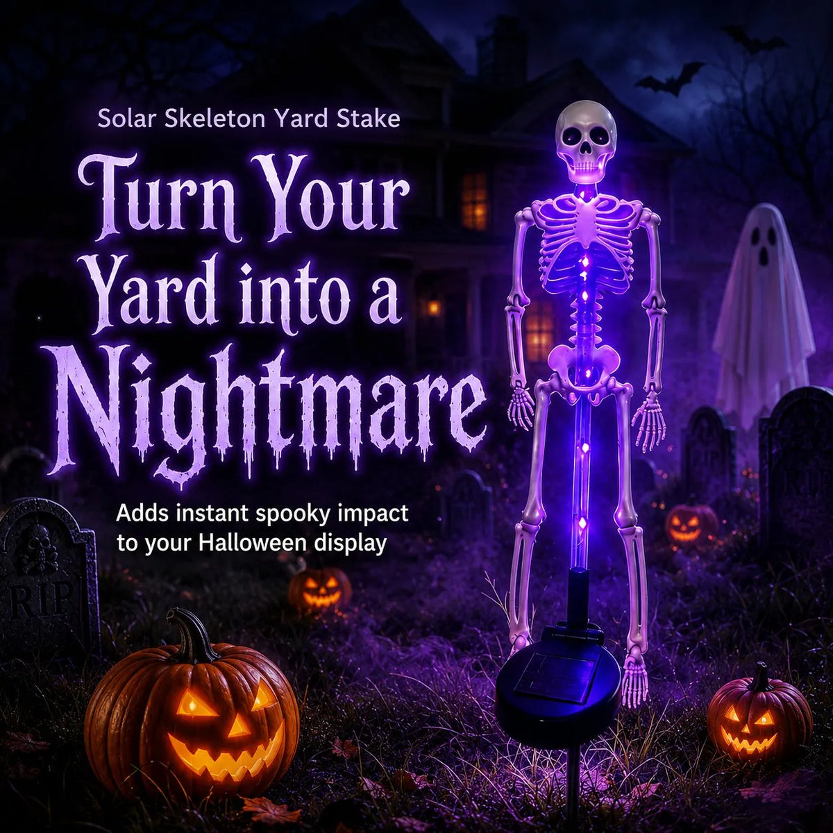 🔥HOT SALE🔥💀 Solar Skeleton Yard Stake
