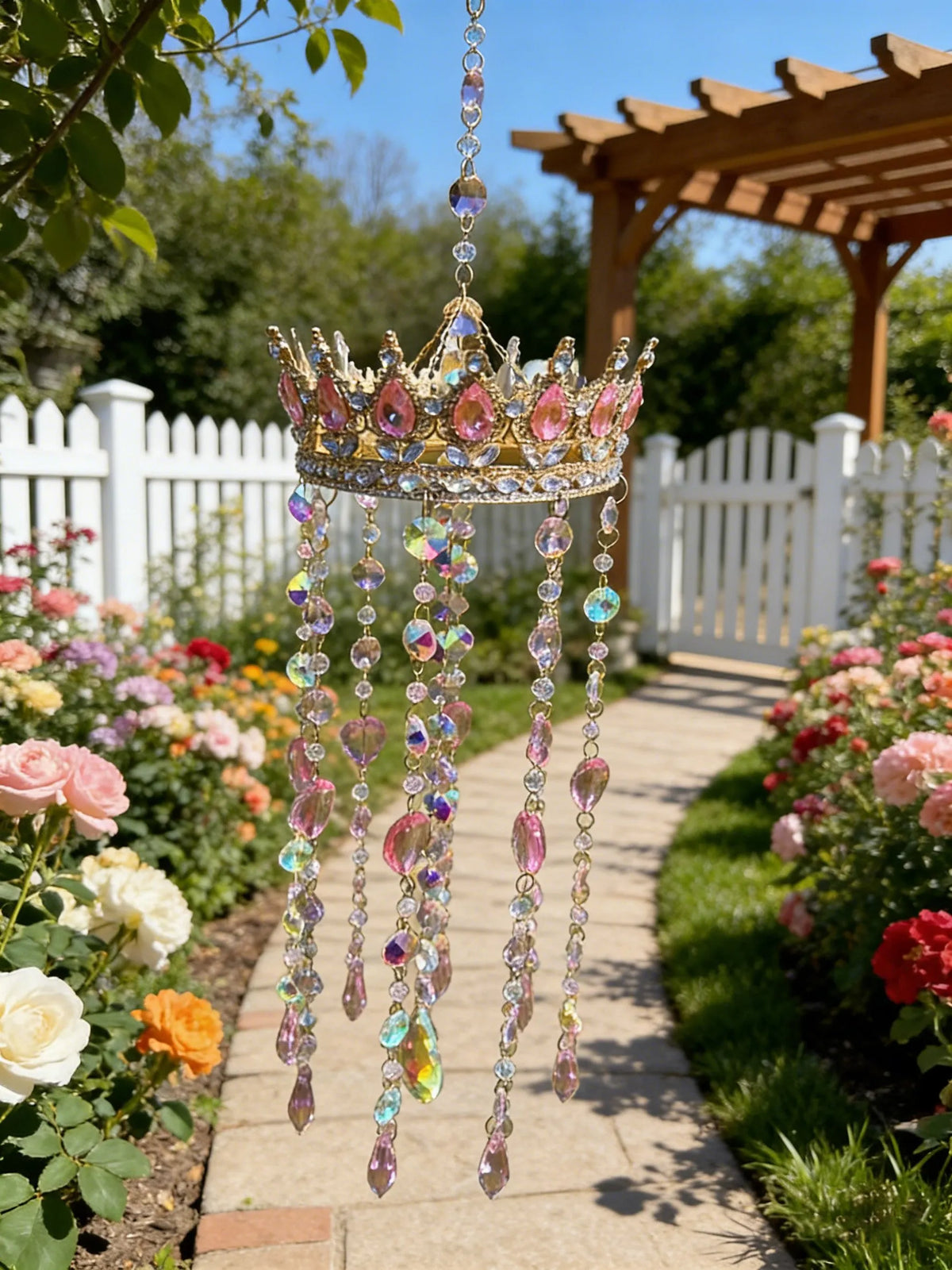 🔥Last Day 49% OFF - 🌈Handmade Crystal Crown Suncatcher – Rainbow Reflecting Window Decor