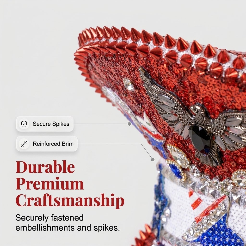 🔥Rhinestone-Embellished Independence Day Captain's Hat