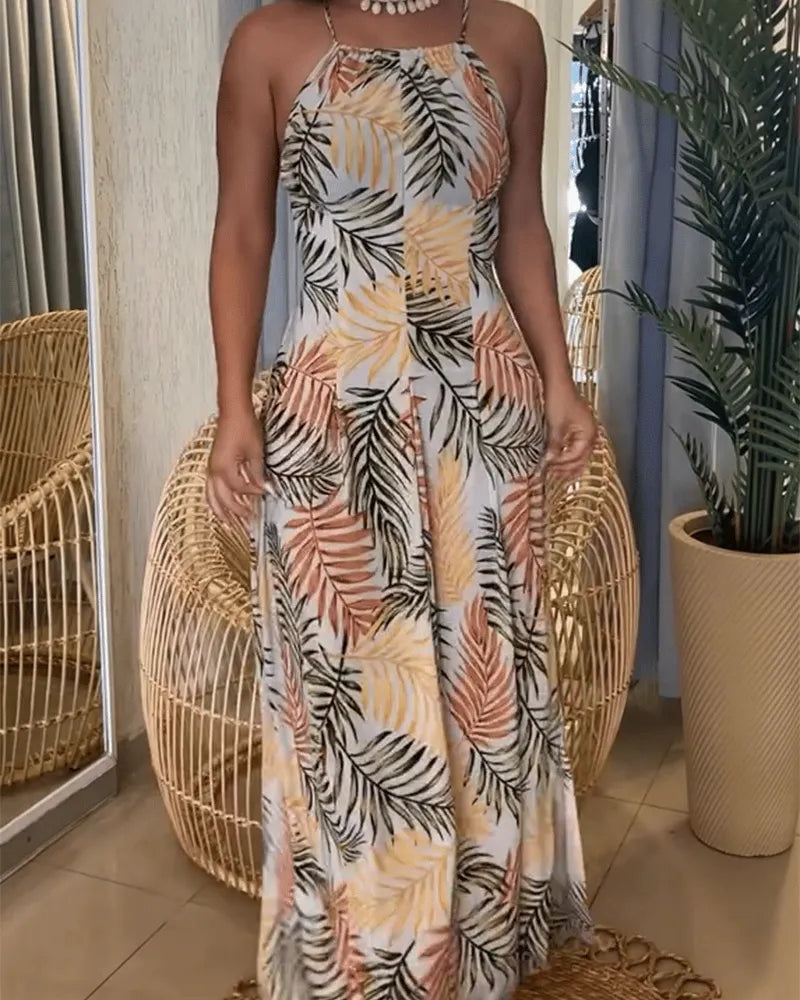 Printed Backless Dress (Hot-Sale)