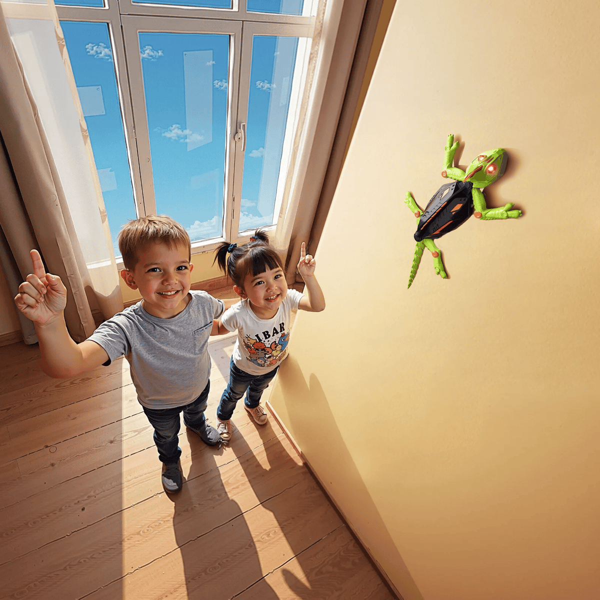 🎉🎁49% OFF🔥🦎 Wall Crawler Gecko – Remote Control Wall-Climbing Toy with LED Eyes