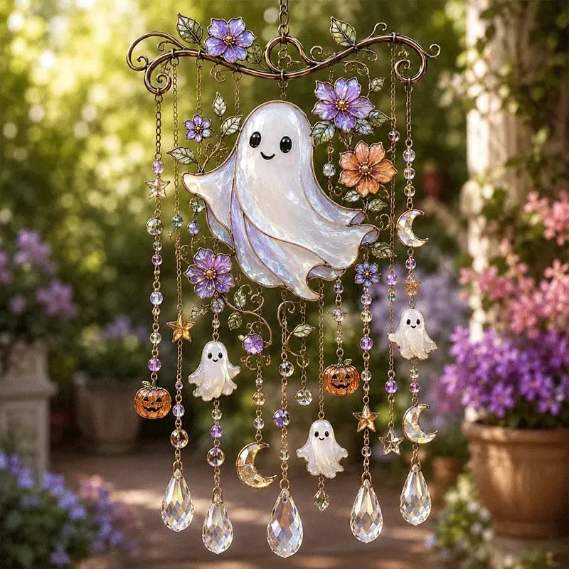 🔥HOT SALE🔥Halloween Glass Suncatcher Wind Chime