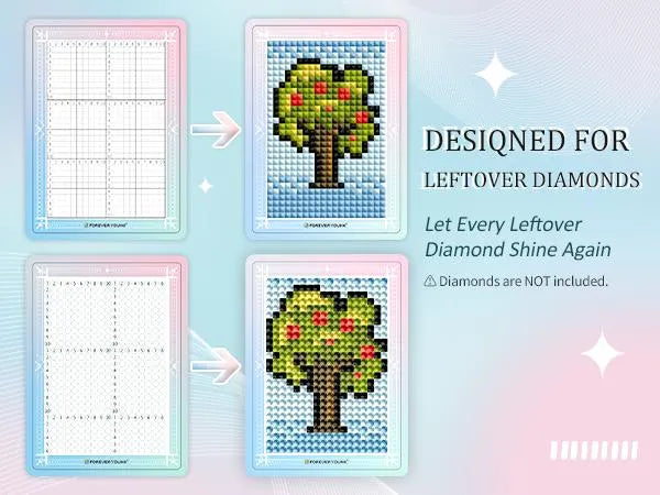 Turn Leftover Drills Into Art | Freestyle Mini Diamond Art Cards, 30PCS Cute Pixel DIY Craft Cards for Diamond Painting Lovers