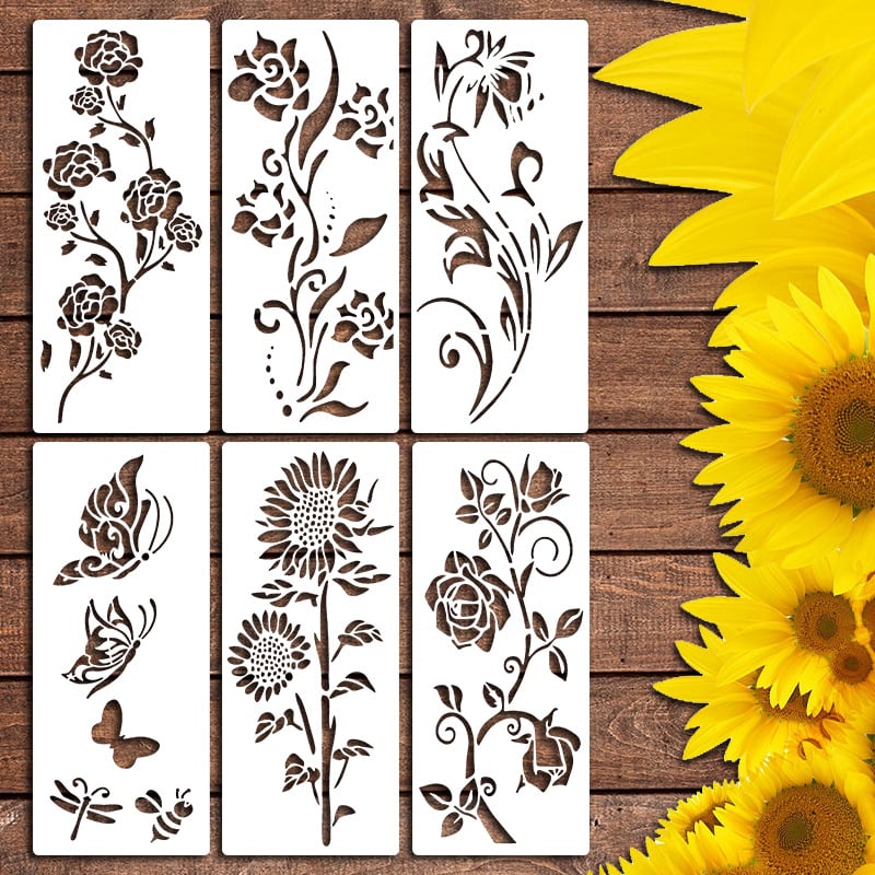 Eptchn Garden Fence Large Flower Stencils-DIY Decoration BloomTrace