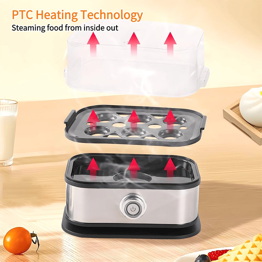 🔥HOT SALE🔥🥚🥚 Fast 6-Egg Cooker – Quick Breakfast Egg Boiler & Steamer